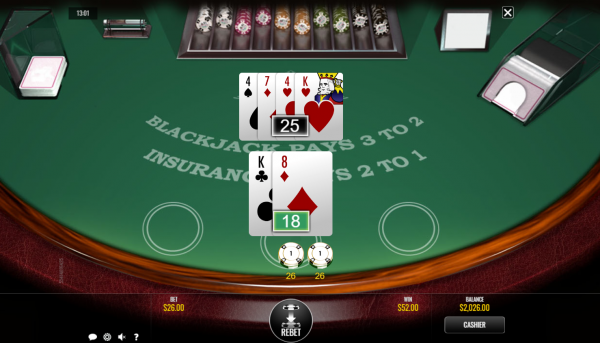 Check out this clasic blackjack variant by Rival