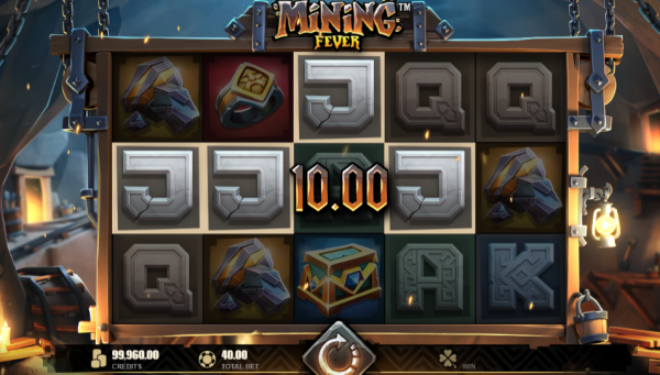 An example of an outstanding slot - Mining Fever - produced by Rabcat in collaboration with Microgaming